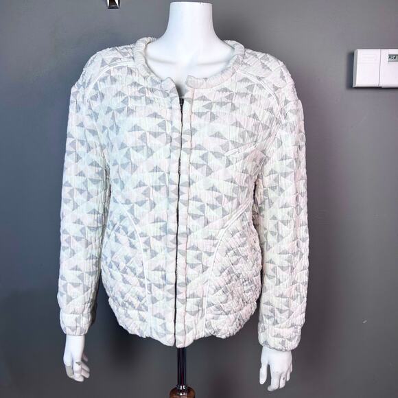 IRO jacket Medium EU 38 bomber quilted lightweight spring white gray cotton NWT - Picture 5 of 16